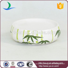 YSb40063-06-sd banheiro acessórios prato de sabão em cerâmica com design de bambu